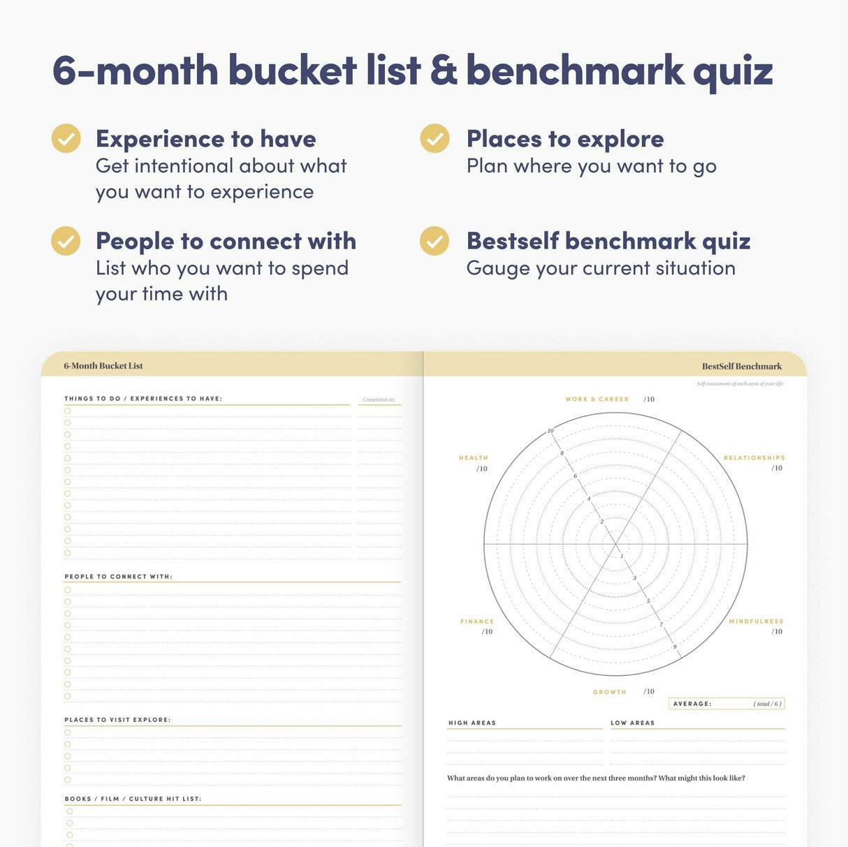 Self Planner By Bestself โUndated 6 Month Life Planner - 7"X10โ Notebook (Black)