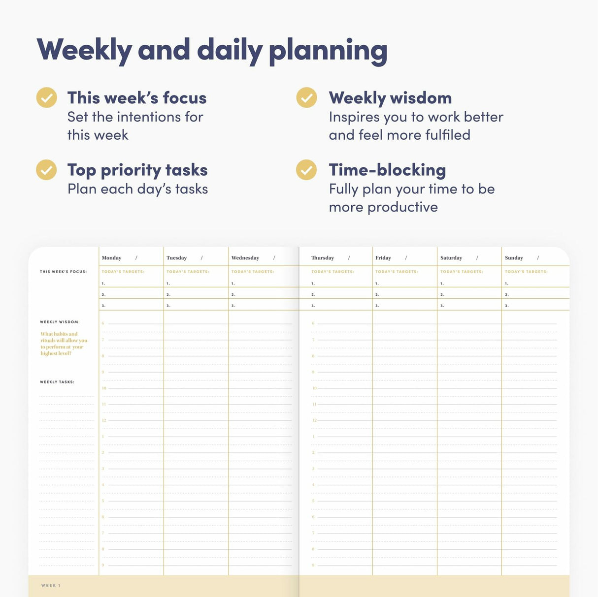 Self Planner By Bestself โUndated 6 Month Life Planner - 7"X10โ Notebook (Black)