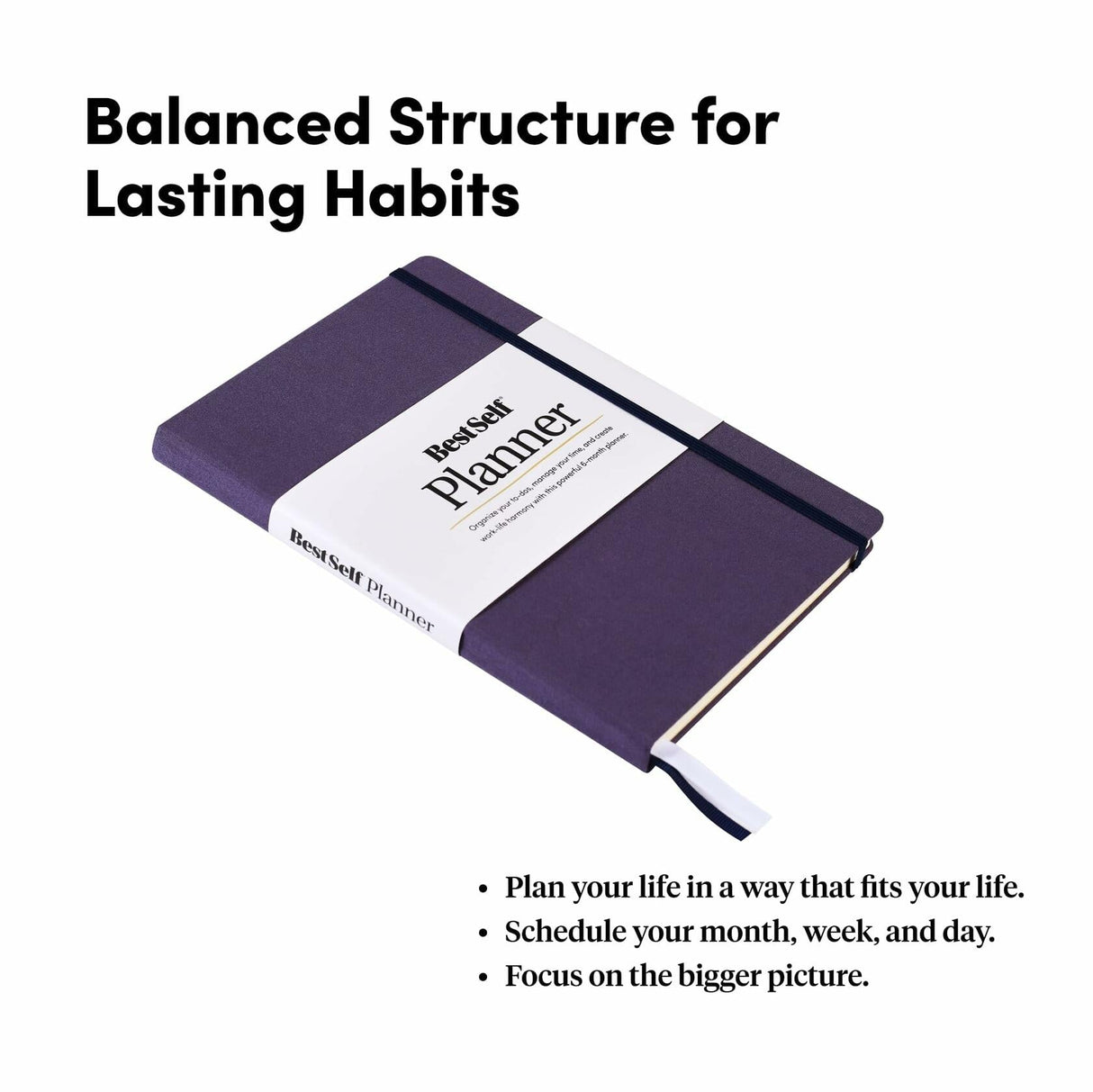 Self Planner by BestSelf — Undated 6 Month Life Planner — 7"x10” Notebook (Black) BestSelf Co.