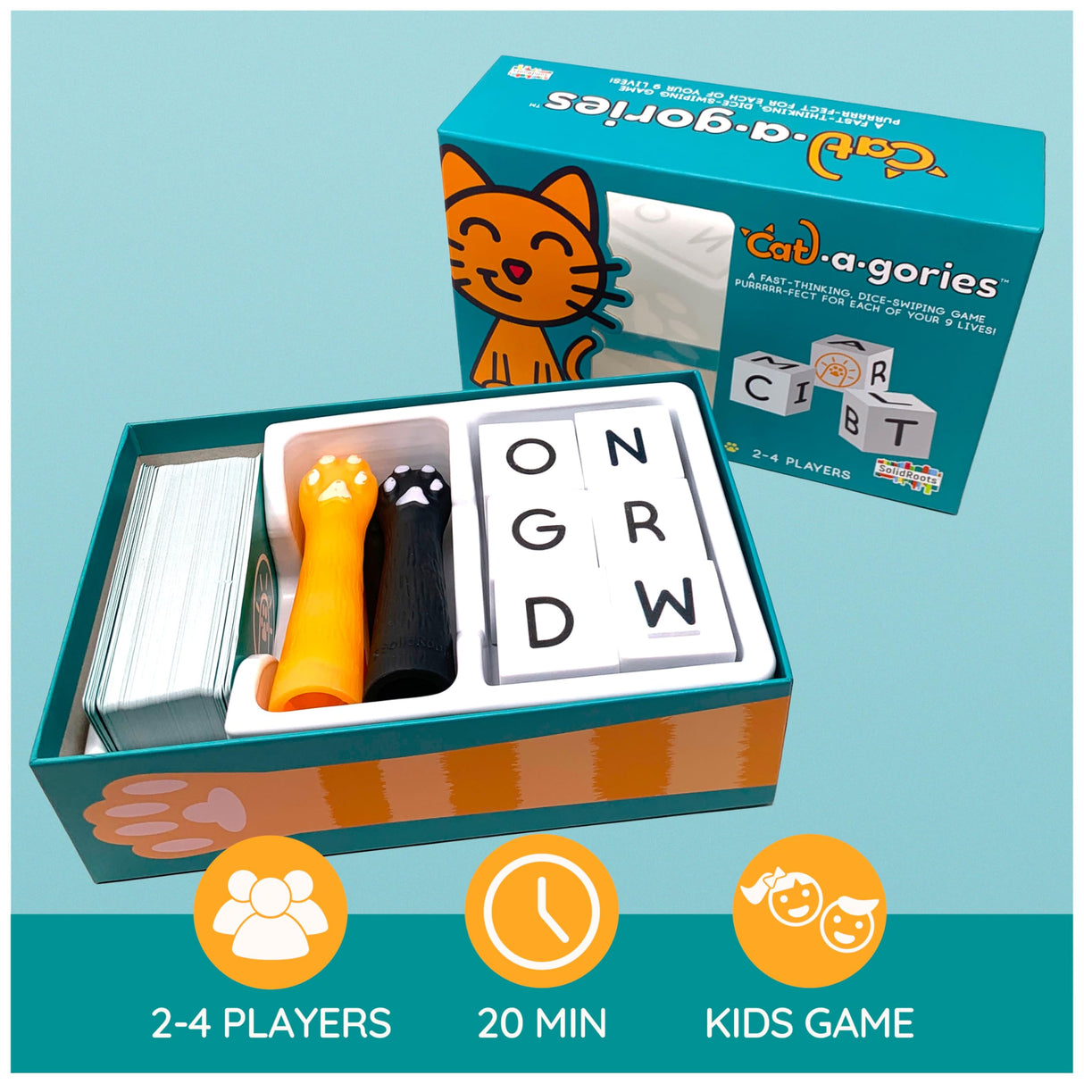 SolidRoots Cat-a-gories, Vocabulary Learning Dice Game Spin Master Games