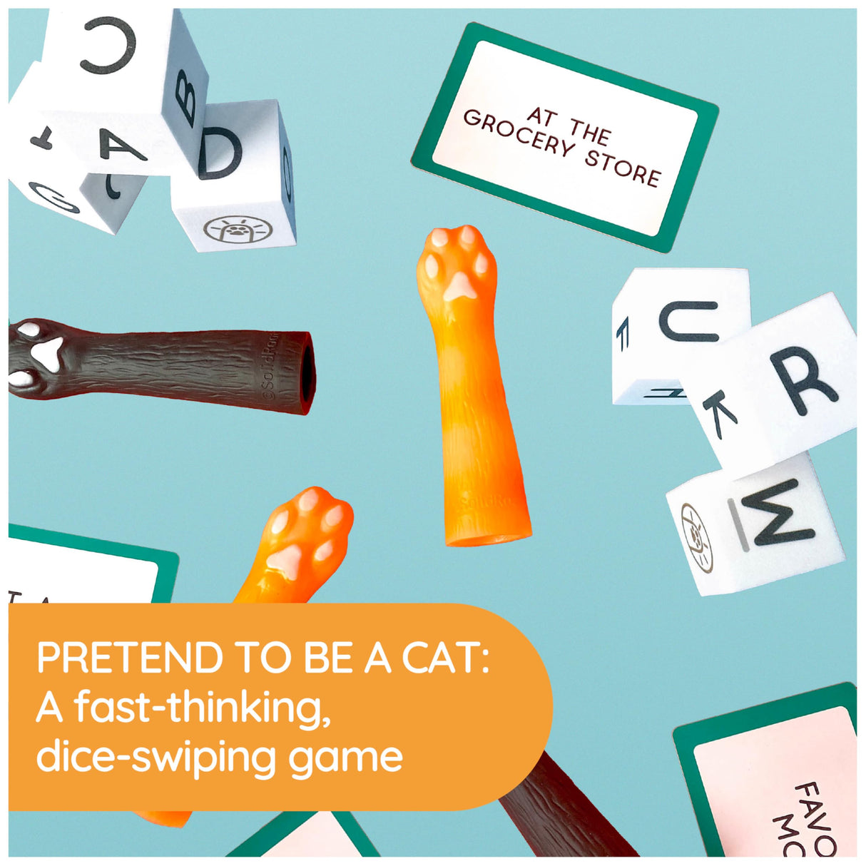 SolidRoots Cat-a-gories, Vocabulary Learning Dice Game Spin Master Games