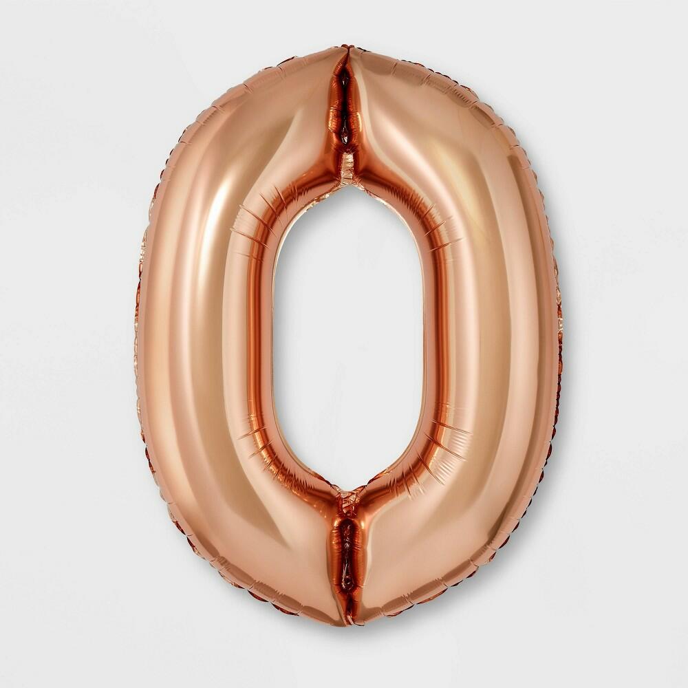 Spritz "0" Foil Balloon - Rose Gold