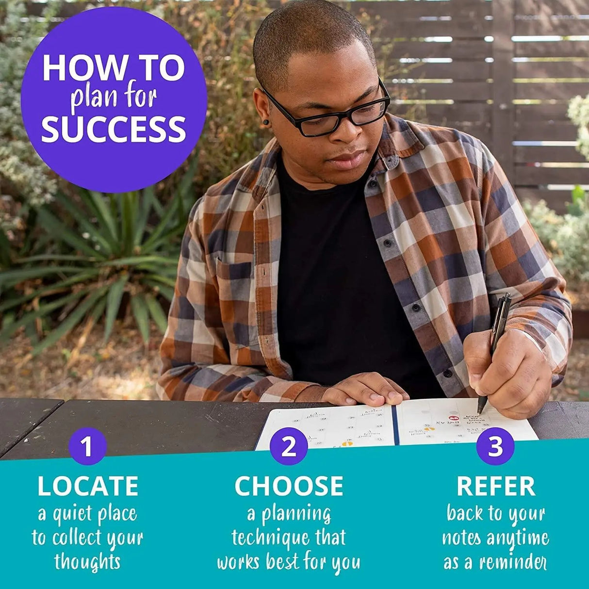 Undated Leather Planner Daily, Weekly & Monthly Organizer | Stylish 8.25" x 5.75" Agenda Book with Pen Holder | No-Bleed Thick Paper | To-Do Lists & Goal Planner for Work, School & Life