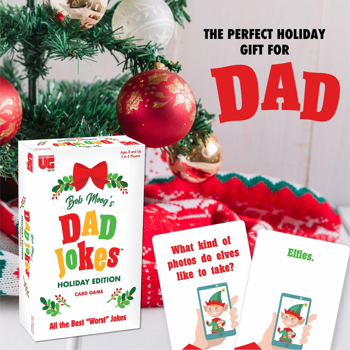 University Games, Bob Moog's Dad Jokes Holiday Edition Card Game University Games