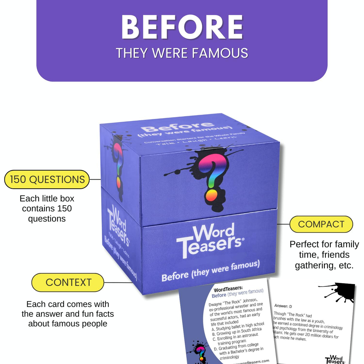 WORD TEASERS Before (They were Famous) 9 Word Teasers