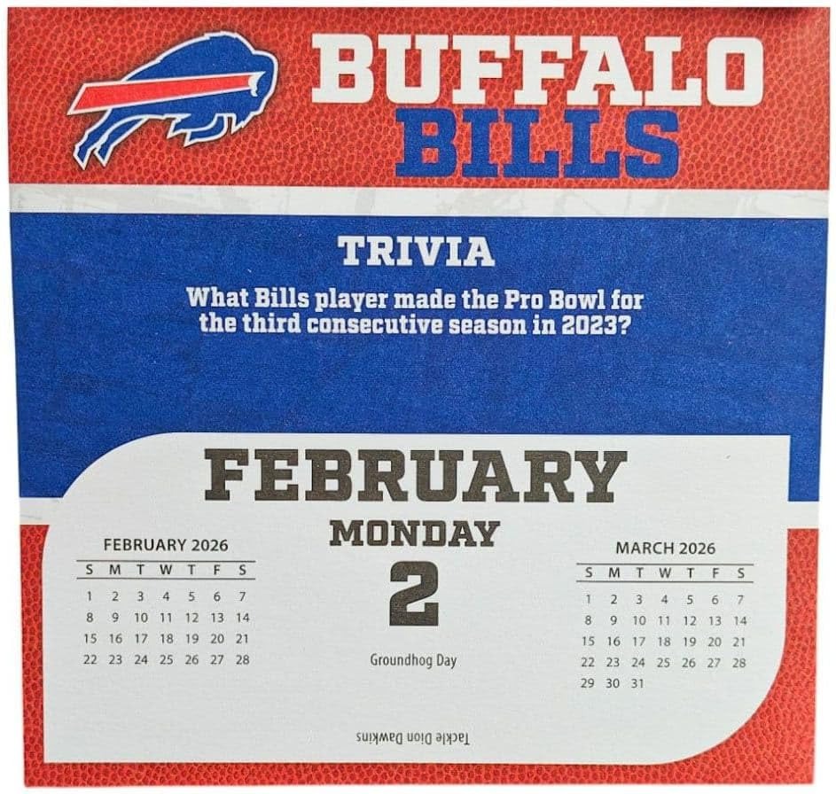 Buffalo Bills 2026 Box Calendar