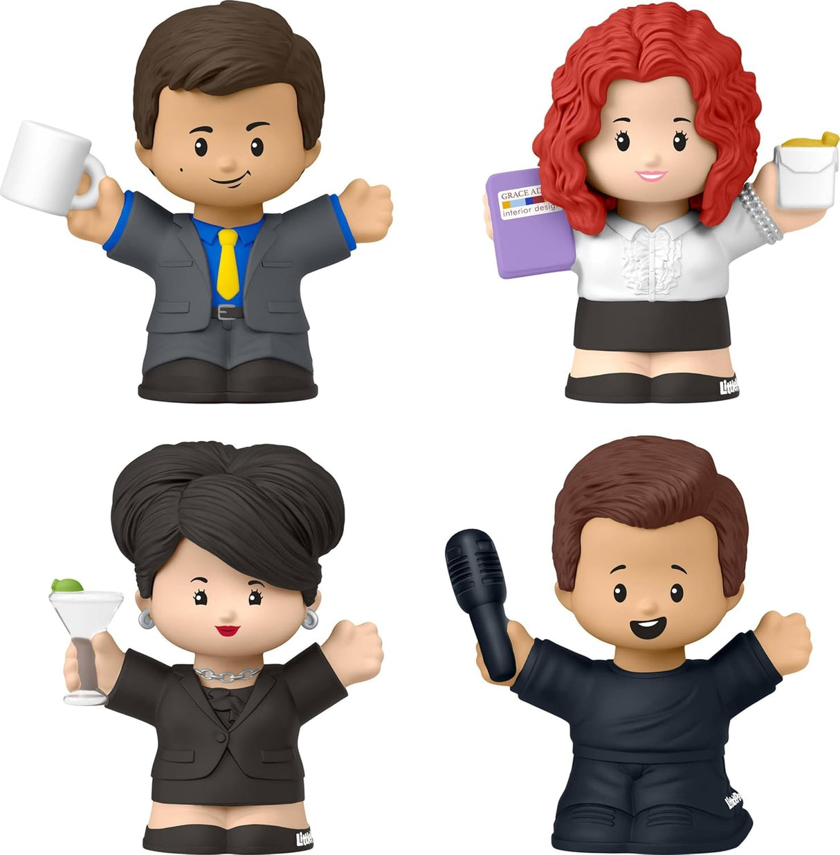 Little People Collector Will and Grace TV Series Special Edition Set for Adults & Fans, 4 Figures