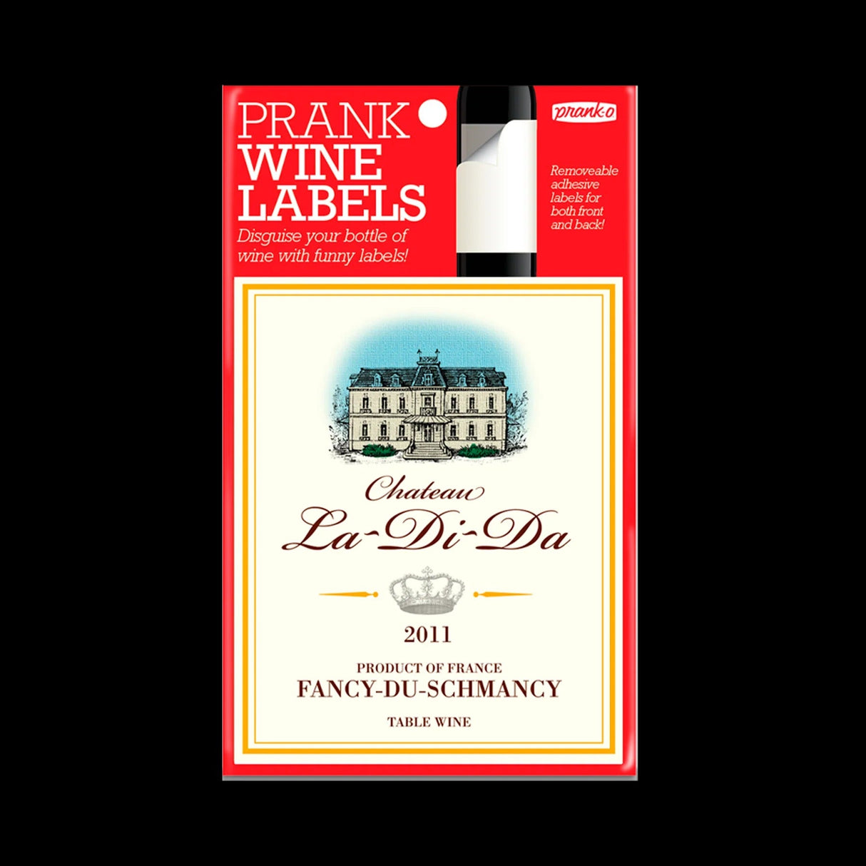 Prank-O Chateau La-Di-Da Wine Label - Prank Fake Wine Bottle Label