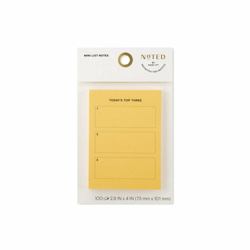 Post-it Top Three Mini List Notes 2.9"x5.7" - Orange