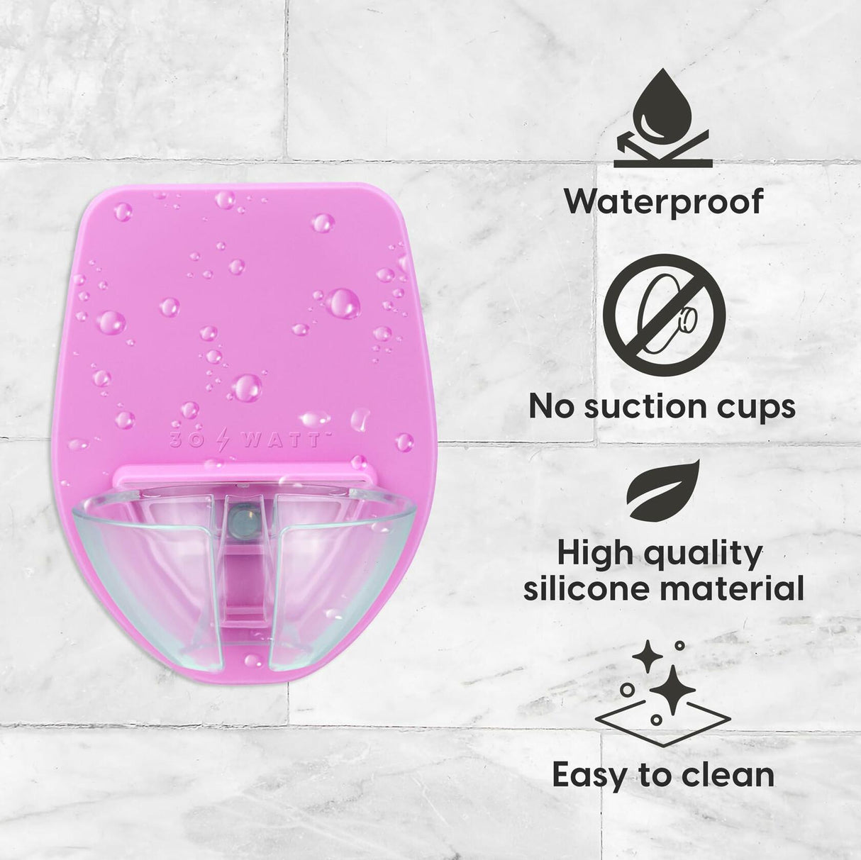 30 Watt Silicone Wine Glass Holder for Bath & Shower, Give The Gift of an at Home Spa Bathtub Relaxation