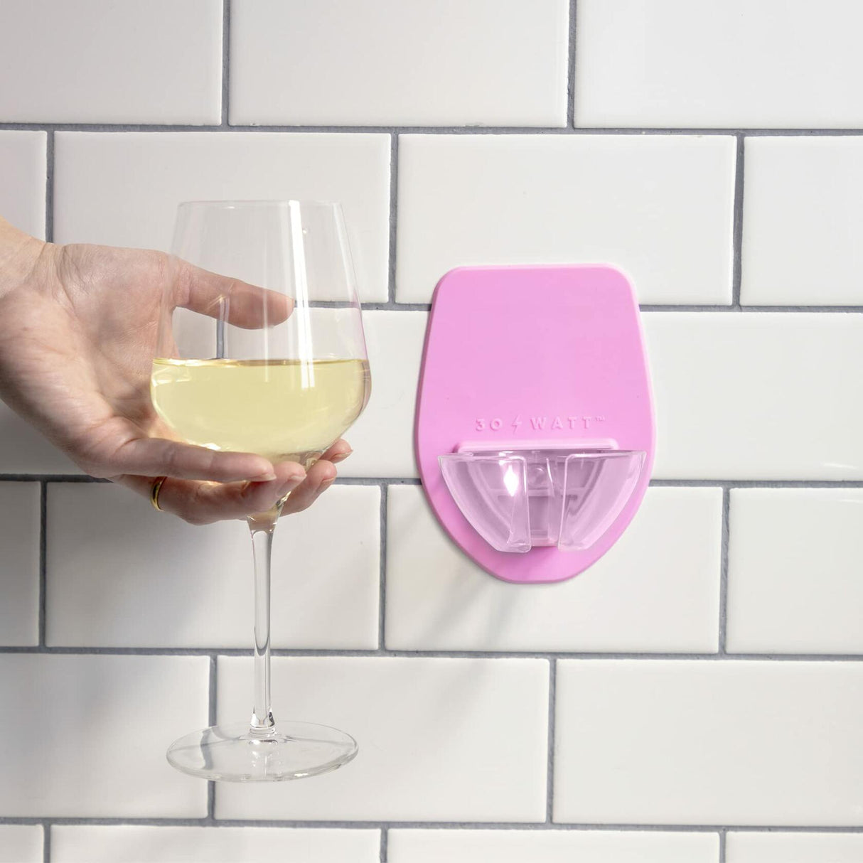 30 Watt Silicone Wine Glass Holder for Bath & Shower, Give The Gift of an at Home Spa Bathtub Relaxation