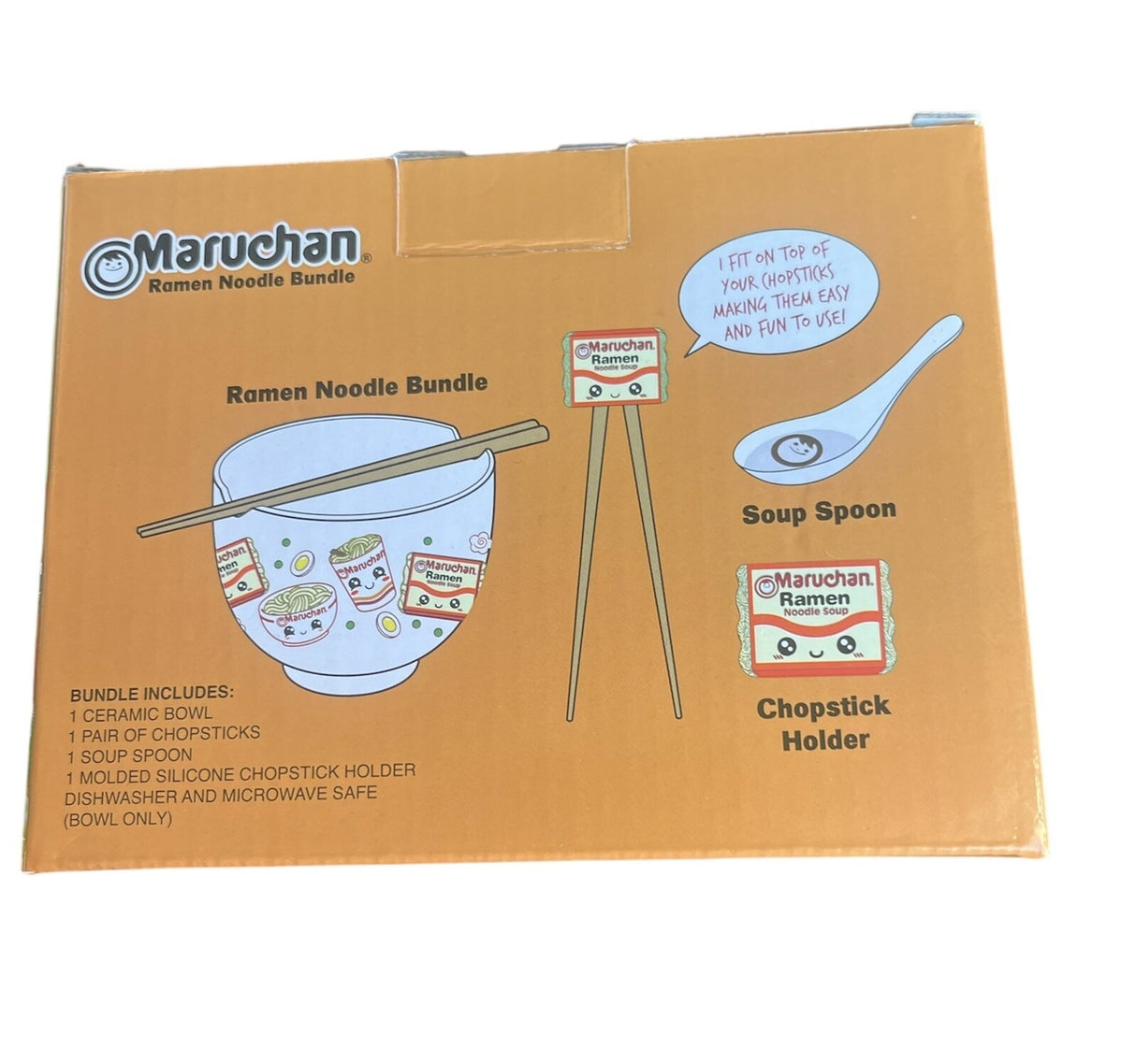 Maruchan Ramen Bowl with Reusable Bamboo Chopsticks Gift Set