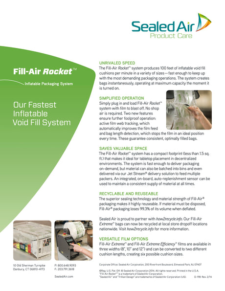 Sealed-Air Rocket Inflatable Air Pillow Void-Fill System (New)