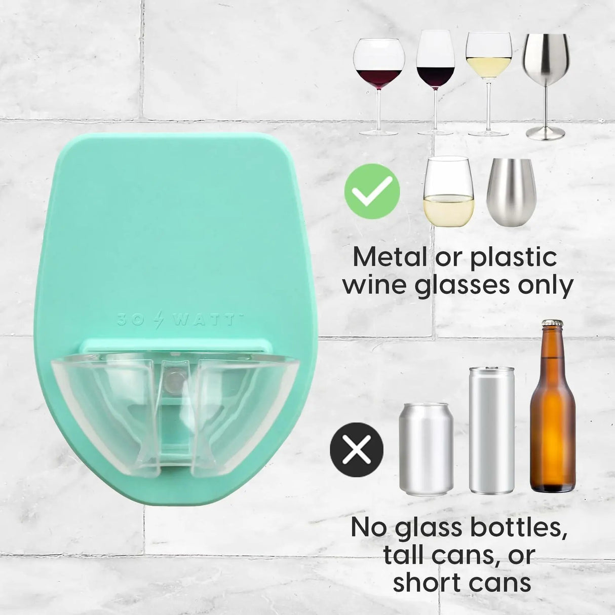 30 Watt Silicone Wine Glass Holder For Bath & Shower