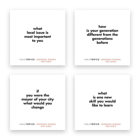 TableTopics Inspiring Women for Girls Question Card Game - 135 Conversation Starter Cards for Young Women to Use in School, with Family at Dinner Table, at Game Nights, & at Sleepovers