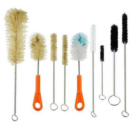 Clean Bottles Tube Cleaning brush set Package 9 Shapes and Sizes Perfect for Home and Commercial Kitchens ORIGINAL Essential Kitchen Products Island Product