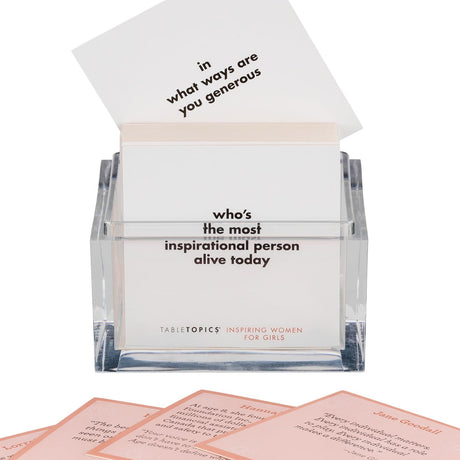 TableTopics Inspiring Women for Girls Question Card Game - 135 Conversation Starter Cards for Young Women to Use in School, with Family at Dinner Table, at Game Nights, & at Sleepovers