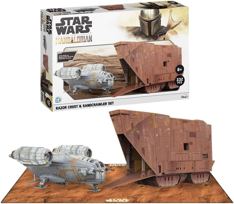 Star Wars The Mandalorian Paper Model Kit Razor Crest & Sandcrawler Set