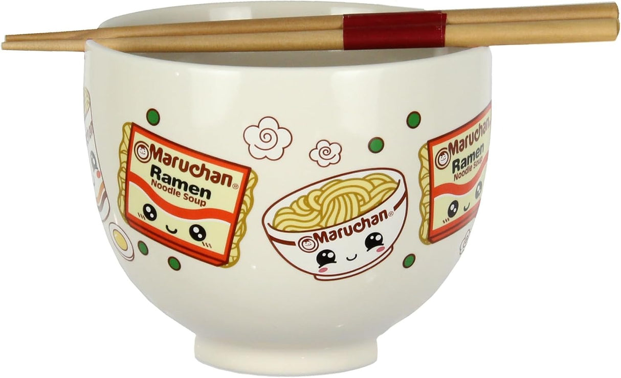 Maruchan Ramen Bowl with Reusable Bamboo Chopsticks Gift Set 