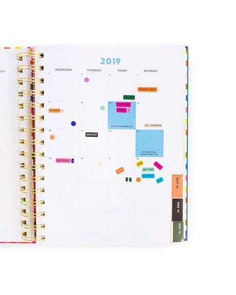 Ban.do Big Plans Sticker Roll with Box Dispenser, Colorful Planner Stickers, Rainbow Colors (Issue 1)