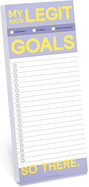 Knock Knock My Legit Goals Make-A-List Pad