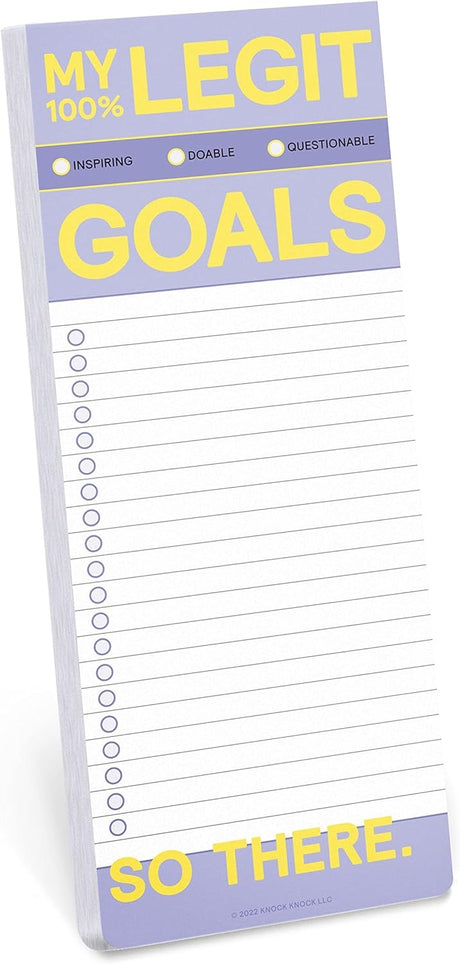 Knock Knock My Legit Goals Make-A-List Pad