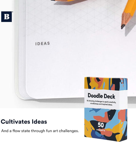 BestSelf Doodle Bundle - Art Therapy Exercises and Sketch Pad for Creativity with 50 Prompts