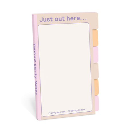 Knock Knock Just Out Here Tabbed Sticky Note Pad, 4 x 6-inches