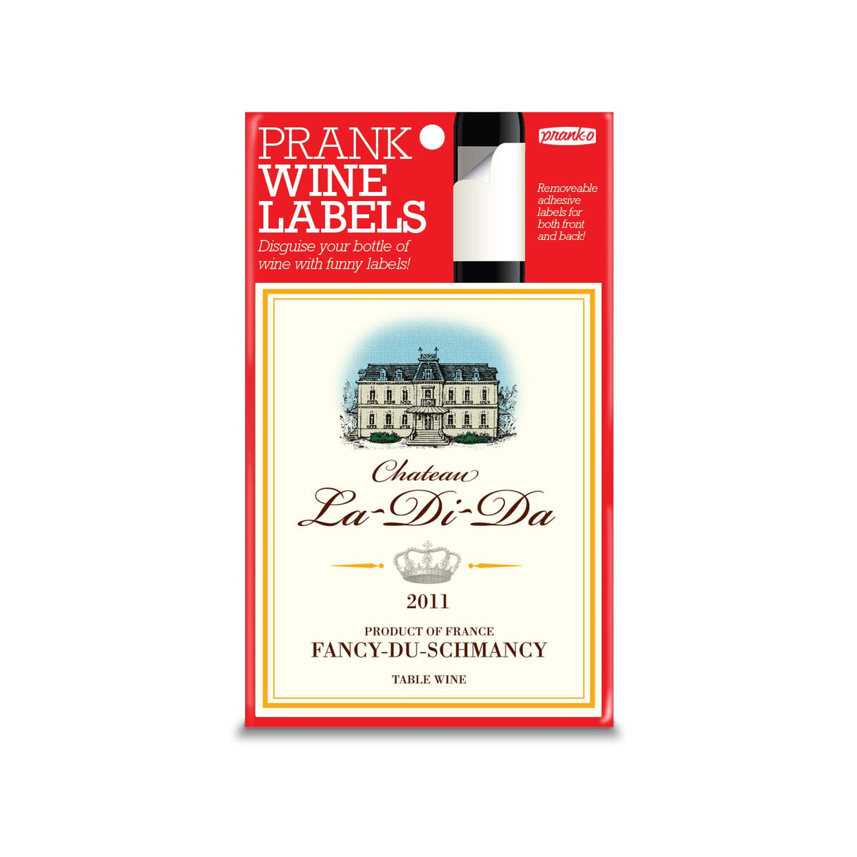 Prank-O Chateau La-Di-Da Wine Label - Prank Fake Wine Bottle Label