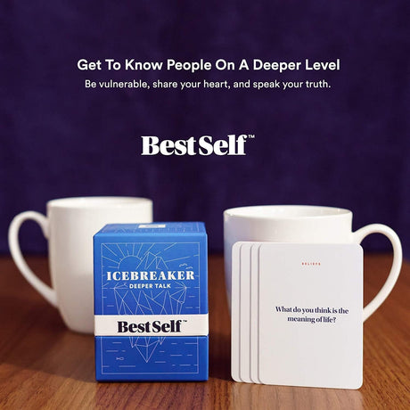 BestSelf Icebreaker Deeper Talk Deck - Conversation Starter Card Pack to Deepen Friendships