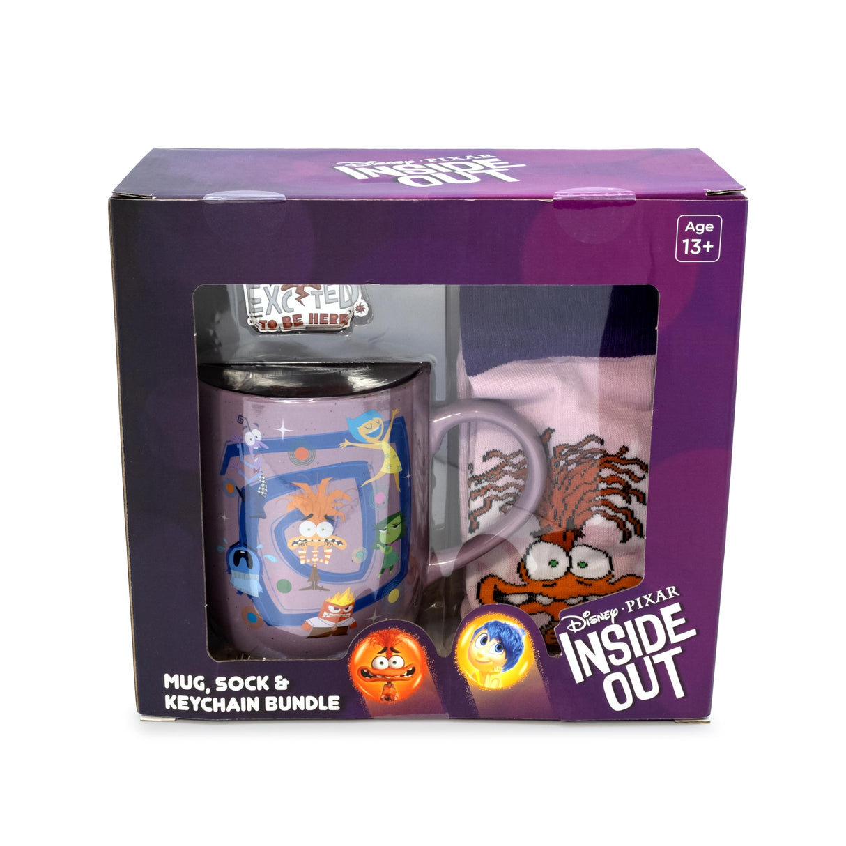 Culture Fly Inside Out Mug, Socks, and Keychain Gift Set Bundle, 3 Piece Collection