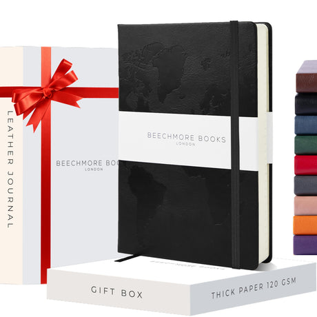 BEECHMORE BOOKS Travel Planner - Vegan Leather - Black