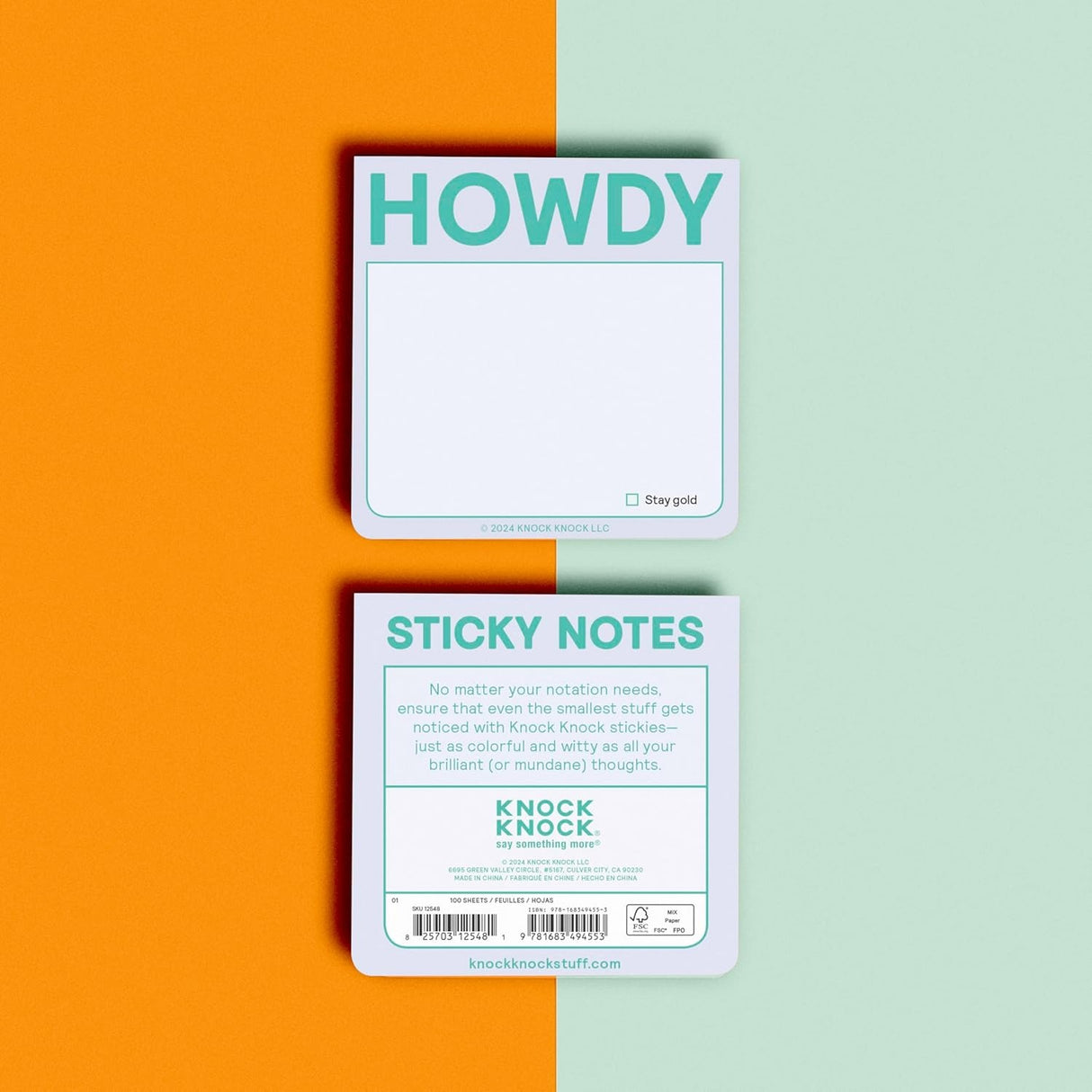 Knock Howdy Sticky Notes, Cute Sticky Notes & Memo Note Pad