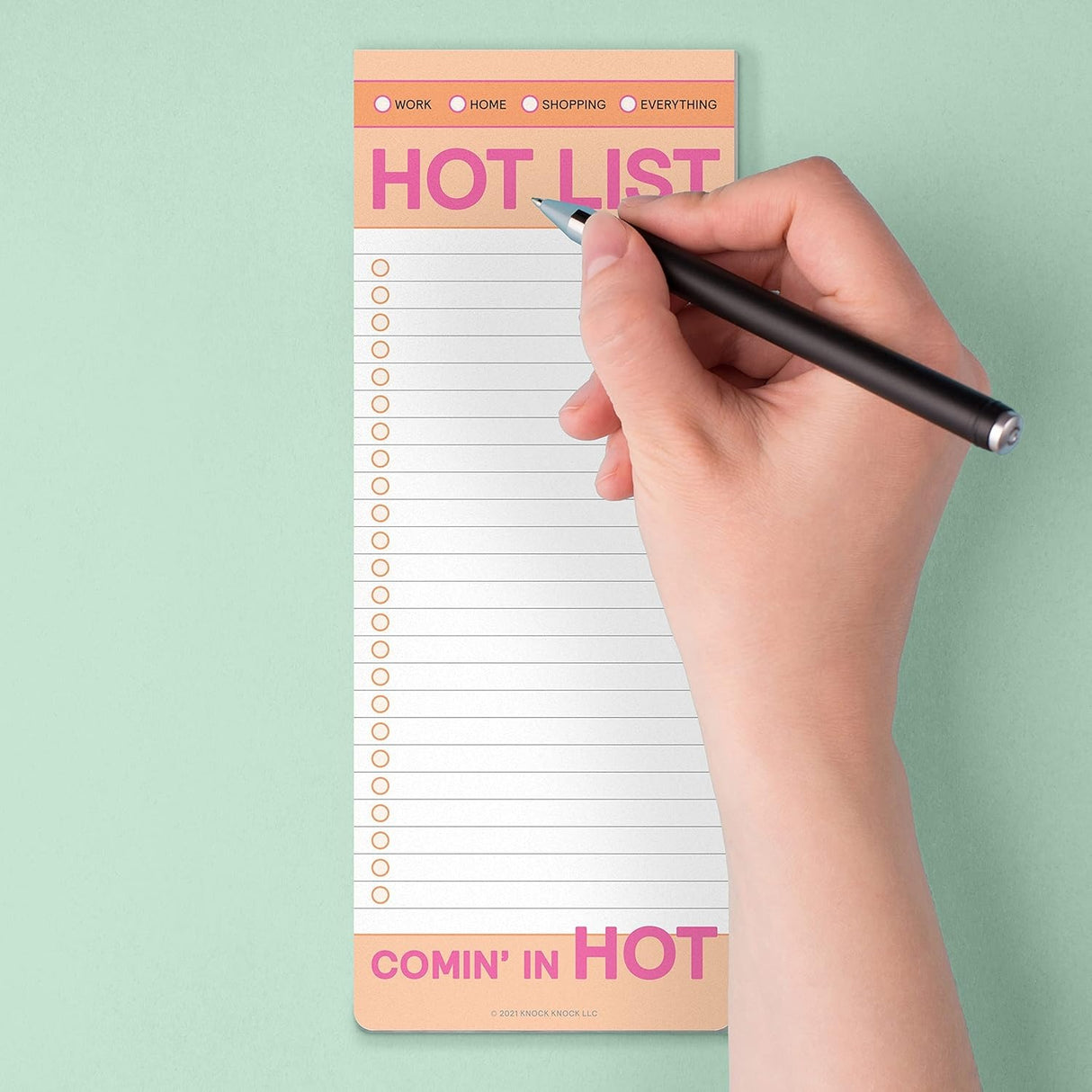 Knock Knock Hot List Make-a-List Pad - Agenda Planner Pad & To Do Pad