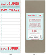 Knock Knock Have A Super Day Make-a-List Pad - Daily Task Memo Planning Pad