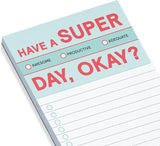 Knock Knock Have A Super Day Make-a-List Pad - Daily Task Memo Planning Pad