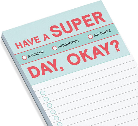 Knock Knock Have A Super Day Make-a-List Pad - Daily Task Memo Planning Pad