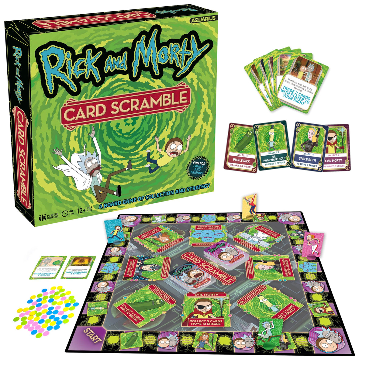 Aquarius Rick & Morty Card Scramble Board Game