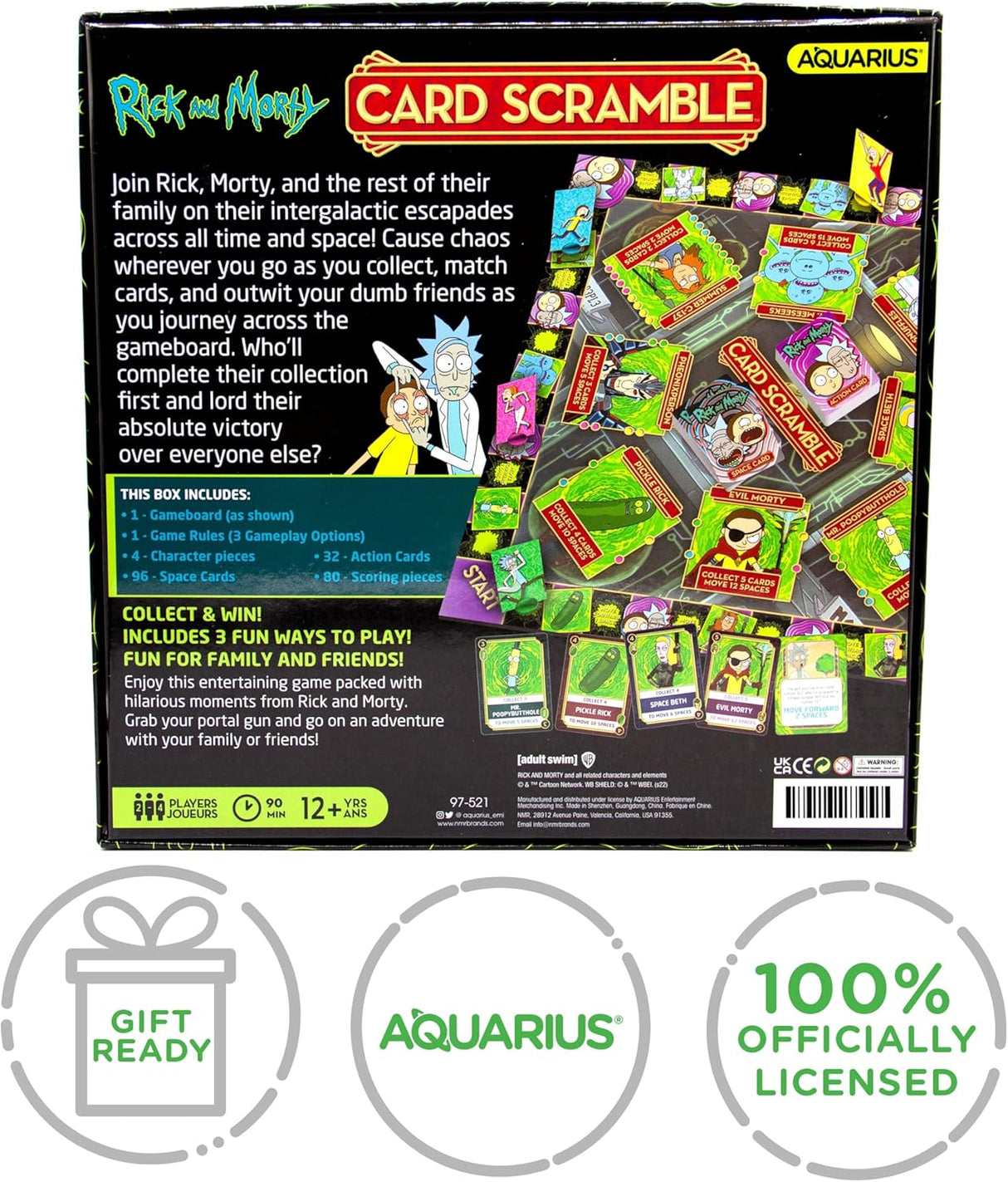 Aquarius Rick & Morty Card Scramble Board Game