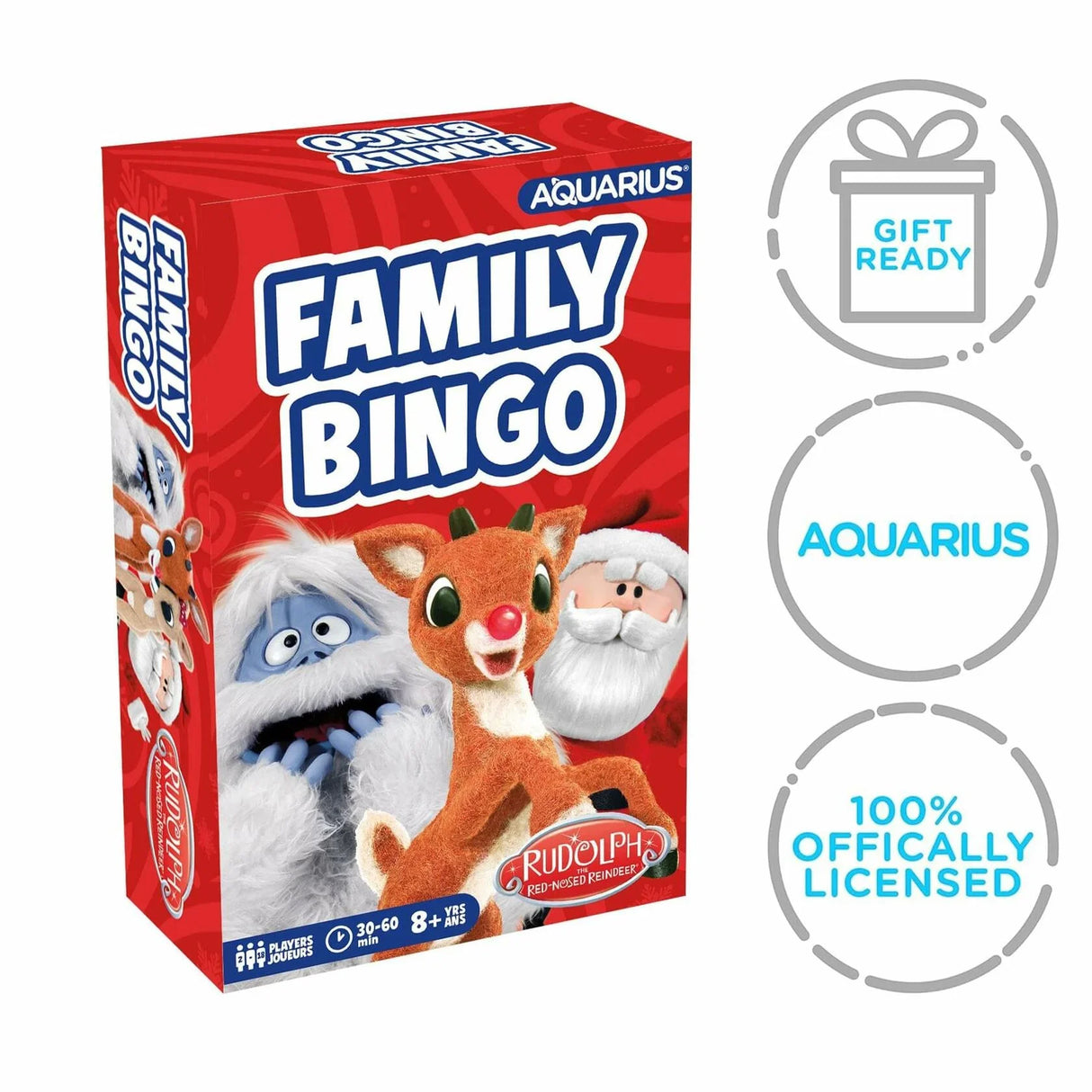 AQUARIUS Rudolph The Red-Nosed Reindeer Family Bingo Game.