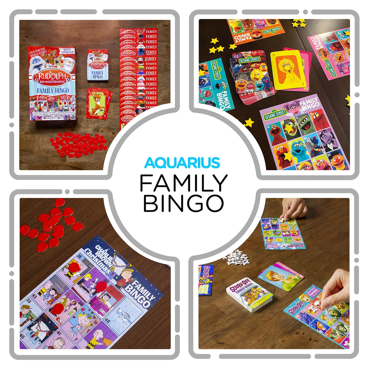 AQUARIUS - Rudolph the Red-Nosed Reindeer Family Bingo Game.