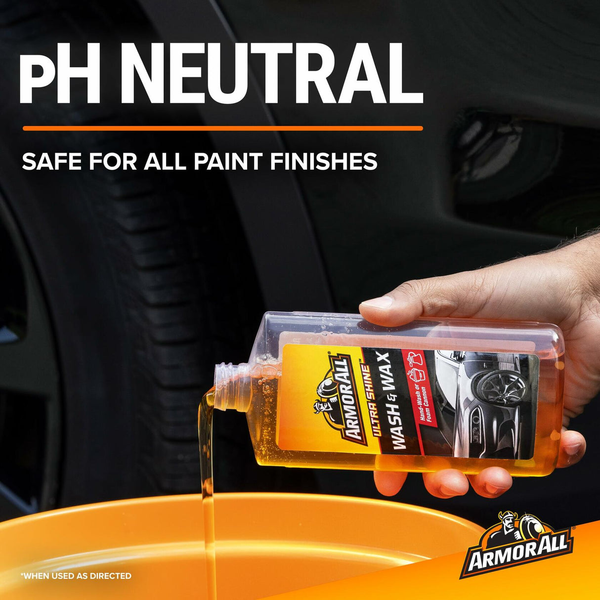Armor All Ultra Shine Car Wash and Wax, 16 fl oz Bottle.