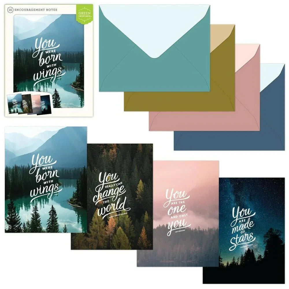 Assorted Encouragement Note Cards Inspired Scenery - 16ct.
