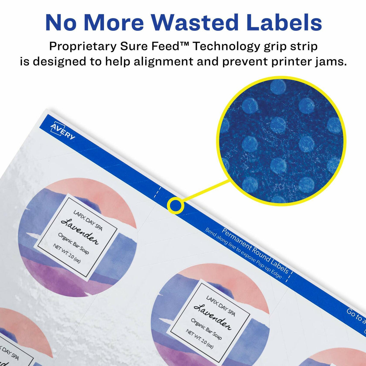 Avery Printable Round Labels - 2.5" Diameter, Glossy White, 90 Labels (22830).