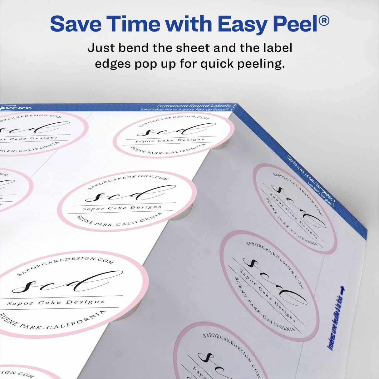 Avery Printable Round Labels - 2.5" Diameter, Glossy White, 90 Labels (22830).