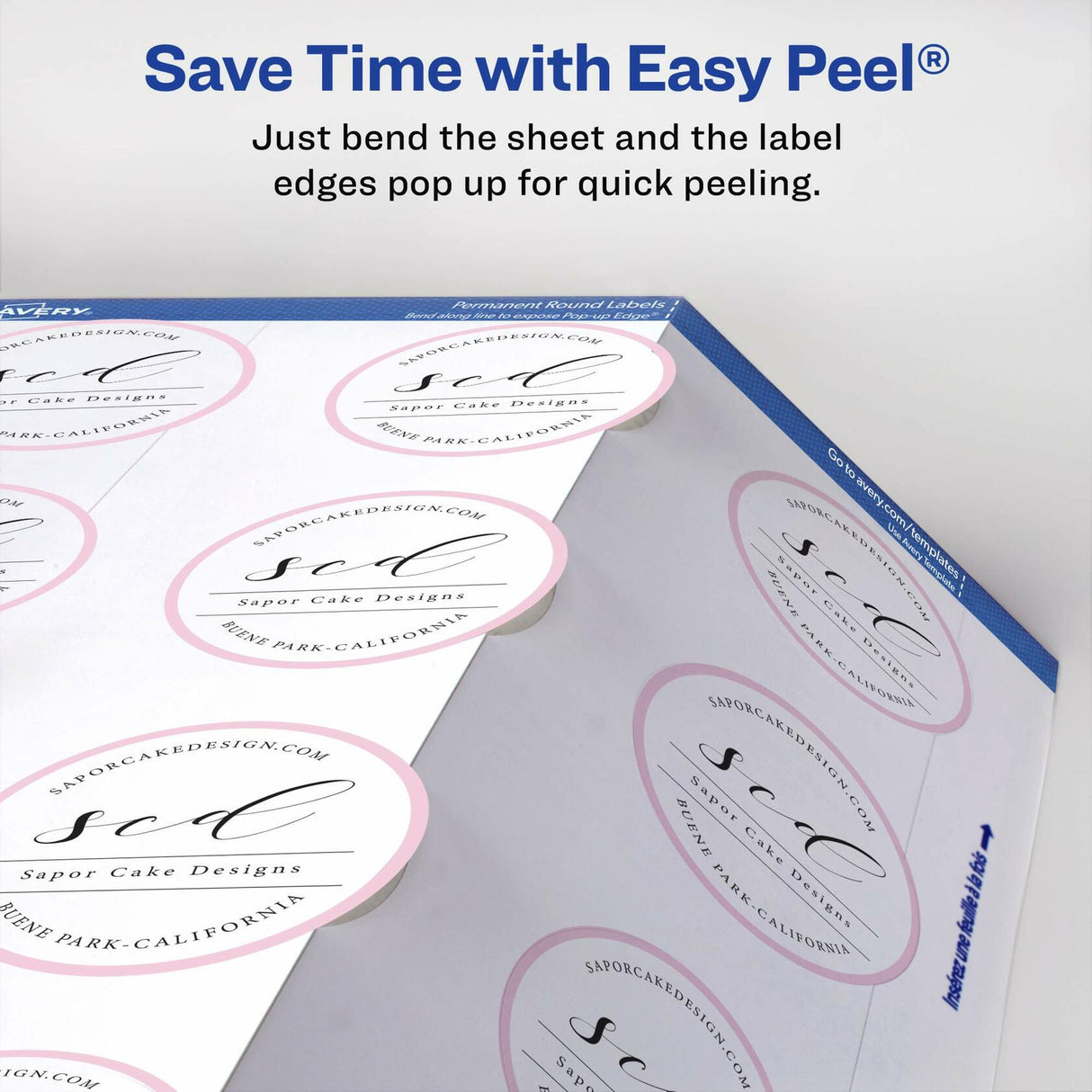 Avery Printable Round Labels - 2.5" Diameter, Glossy White, 90 Labels (22830) Avery