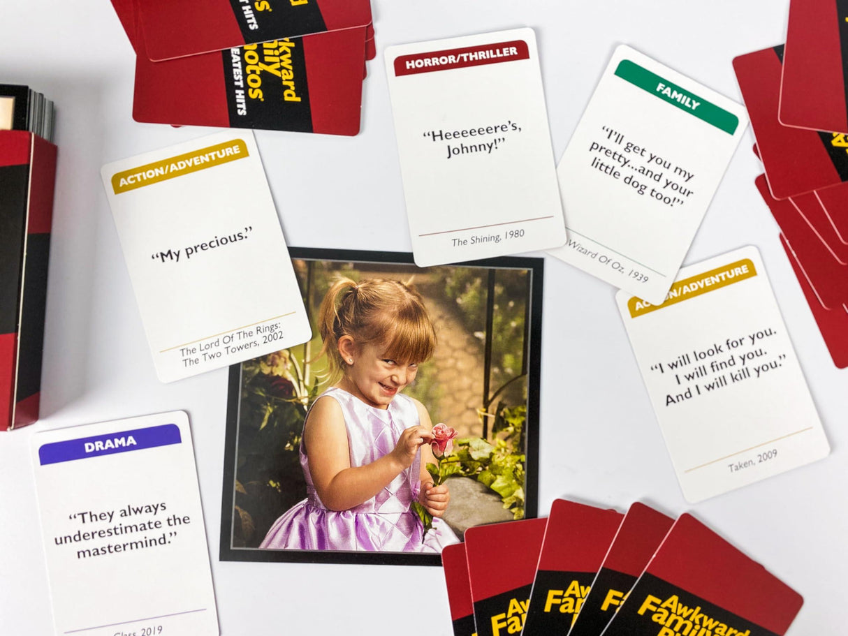 Awkward Family Photos Greatest Hits - Caption Hilarious Pics With Memorable Movie Lines, Best Of Original & Vol 2, Plus New Pics & Movie Lines, Age 13 & Up, Better Cards, Bigger Images & A Card Box.