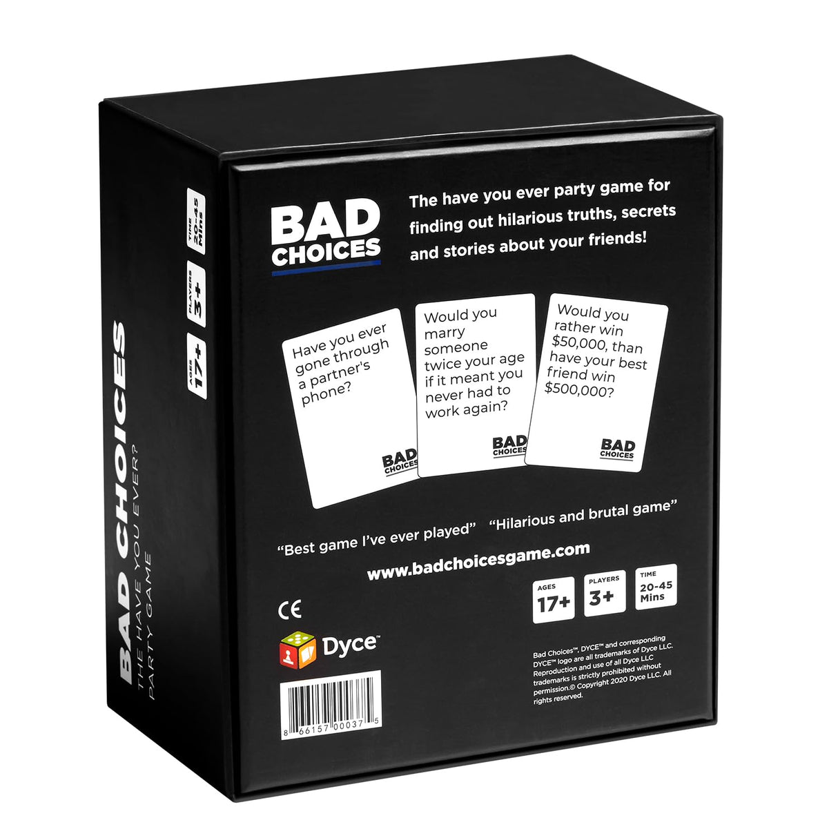 BAD CHOICES Party Game - The Have You Ever? Dyce Games