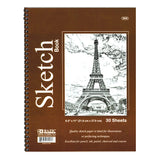 BAZIC Sketch Book 8.5" X 11", Spiral Side Bound Sketchbook Drawing Pad - 30 sheets