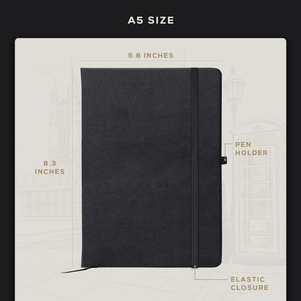 BEECHMORE BOOKS Budget Planner  - Charcoal Black.